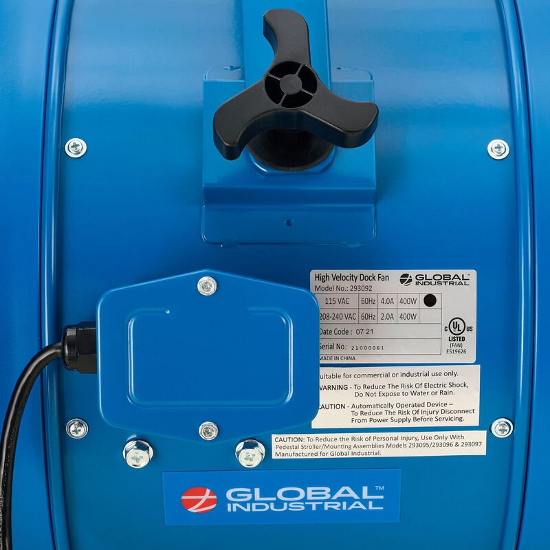 Global Industrial 14" High Velocity Drum Fan w/ Yoke Mount, 6,800 CFM, 1/3 HP (GLB - 293092) - SchoolOutlet