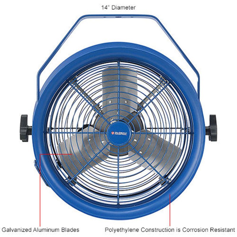 Global Industrial 14" High Velocity Drum Fan w/ Yoke Mount, 6,800 CFM, 1/3 HP (GLB - 293092) - SchoolOutlet