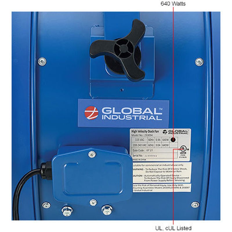 Global Industrial 22" High Velocity Fan, Wall and Column Mount, 115V (GLB - 293148) - SchoolOutlet