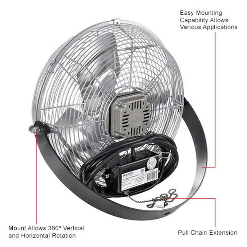 Global Industrial 18" Industrial Workstation Fan, 4,600 CFM, 1/3 HP (GLB - 294493) - SchoolOutlet
