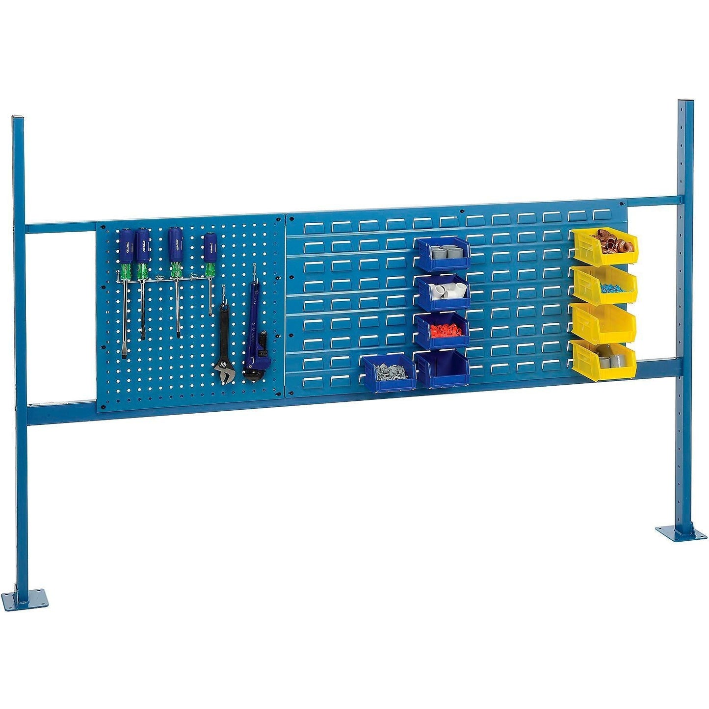 Global Industrial 18" Pegboard & 36" Louver Panel Kit, 72"W, Blue (GLB - 318862BL) - SchoolOutlet
