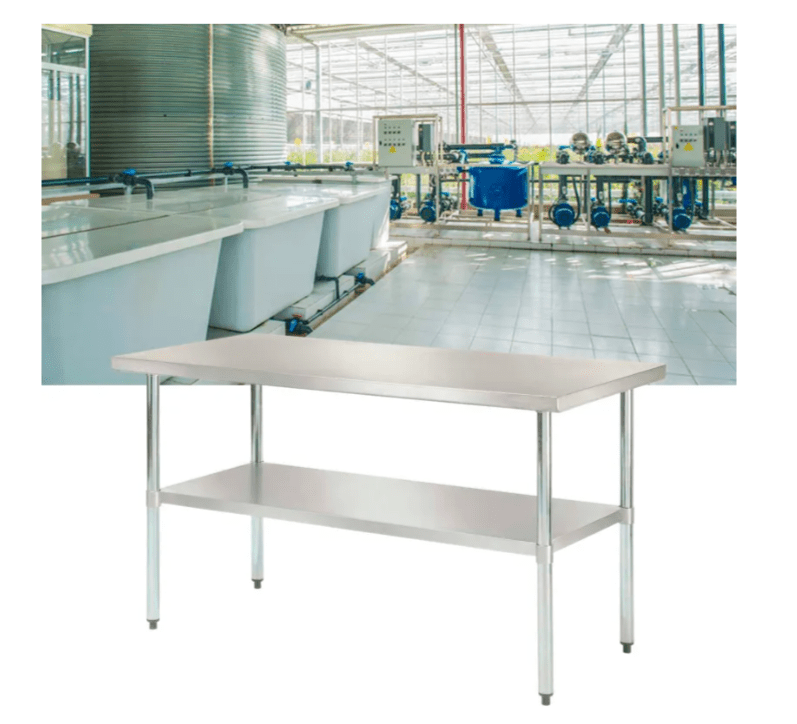 Global Industrial 430 Stainless Steel Table, 48"W x 24"D, Undershelf (GLB - 319055) - SchoolOutlet