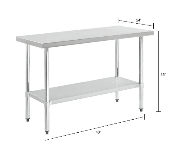 Global Industrial 430 Stainless Steel Table, 48"W x 24"D, Undershelf (GLB - 319055) - SchoolOutlet