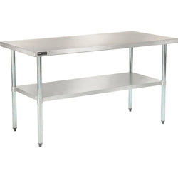 Global Industrial 430 Stainless Steel Table, 60"W x 30"D, Undershelf (GLB-319056)