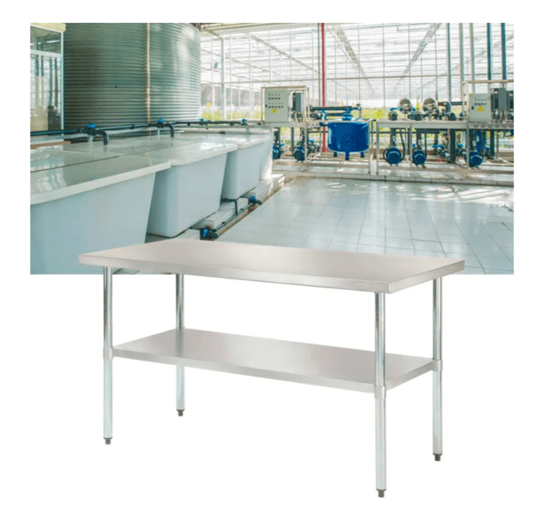 Global Industrial 430 Stainless Steel Table, 72"W x 30"D, Galvanized Undershelf (GLB - 319057) - SchoolOutlet