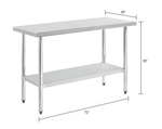 Global Industrial 430 Stainless Steel Table, 72