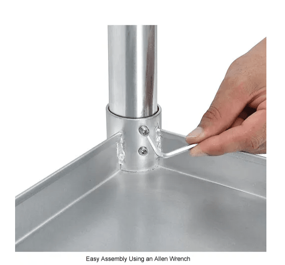 Global Industrial 430 Stainless Steel Table, 72"W x 30"D, Galvanized Undershelf (GLB - 319057) - SchoolOutlet