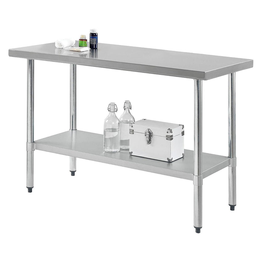 Global Industrial 430 Stainless Steel Table, 72"W x 30"D, Galvanized Undershelf (GLB - 319057) - SchoolOutlet