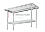 Global Industrial 430 Stainless Steel Table, 72