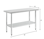 Global Industrial 430 Stainless Steel Table, 96