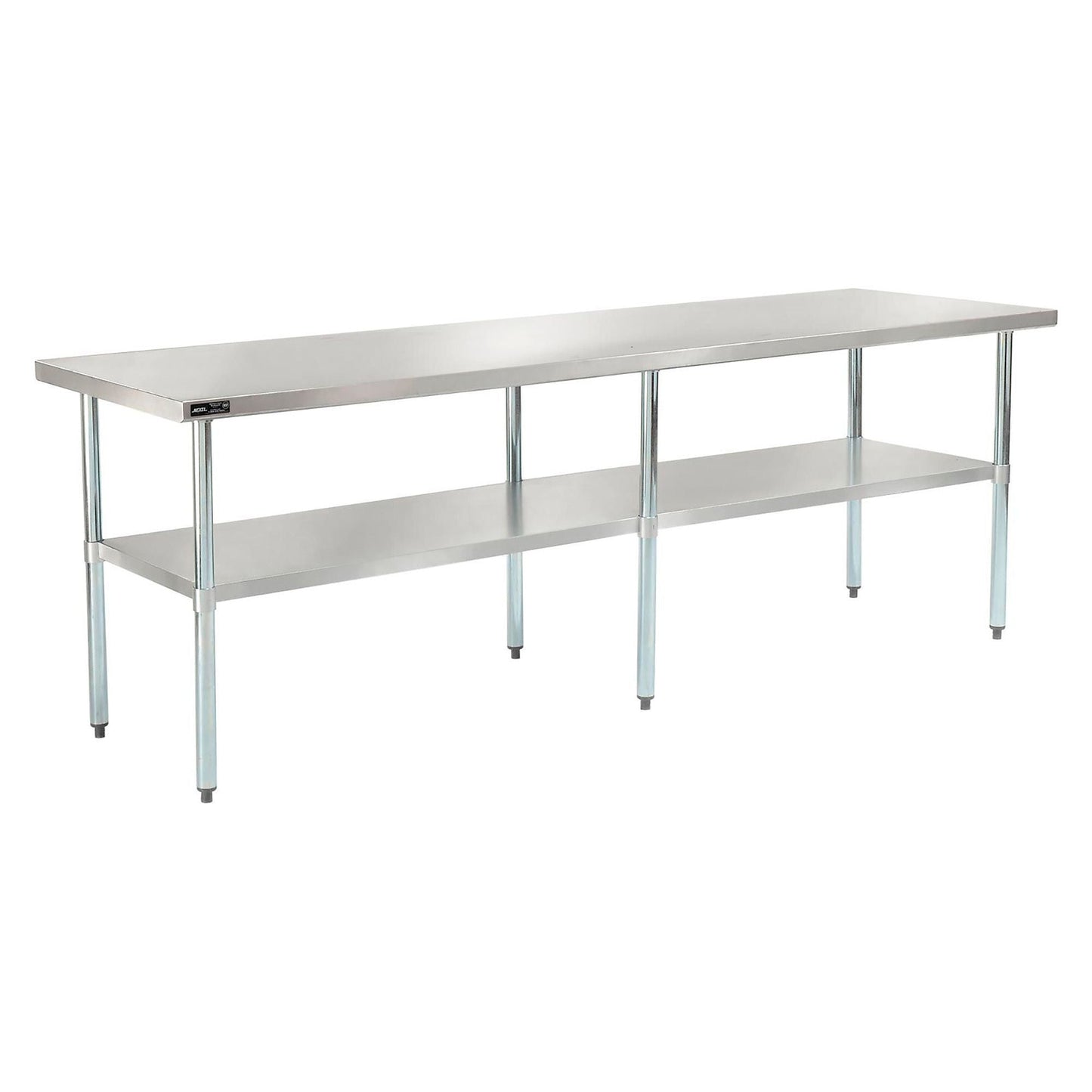 Global Industrial 430 Stainless Steel Table, 96"W x 30"D, Galvanized Undershelf (GLB - 319058) - SchoolOutlet