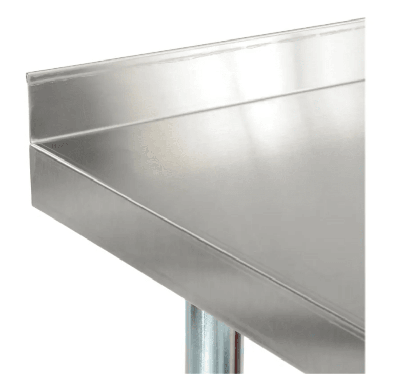 Global Industrial 430 Stainless Steel Table, 48"W x 24"D, Undershelf, 2" Backsplash (GLB - 319059) - SchoolOutlet