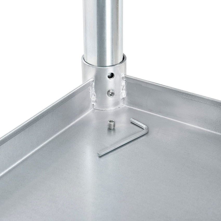 Global Industrial 430 Stainless Steel Table, 48"W x 24"D, Undershelf, 2" Backsplash (GLB - 319059) - SchoolOutlet