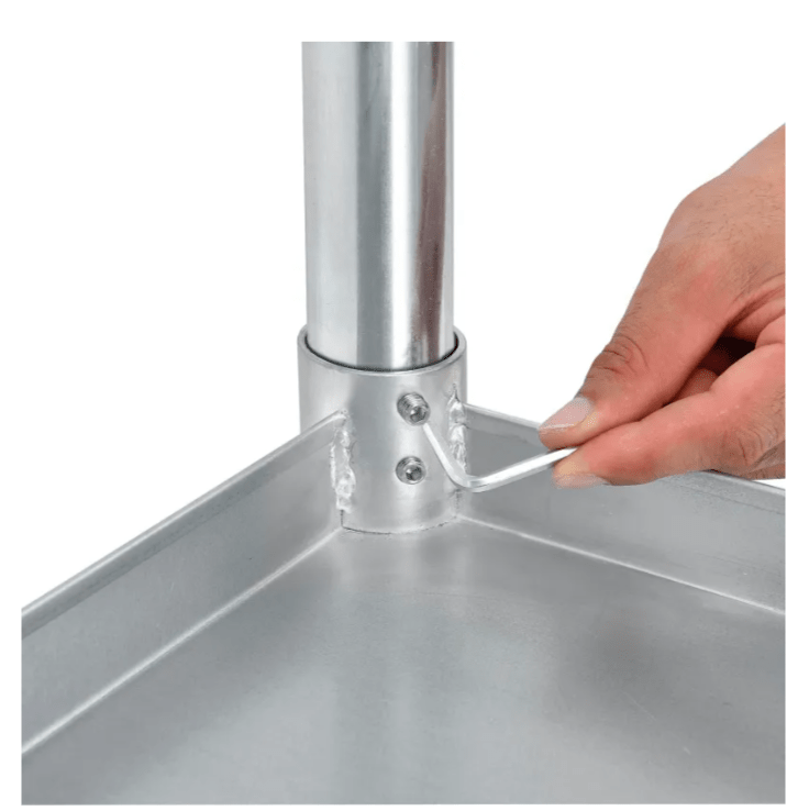 Global Industrial 430 Stainless Steel Table, 48"W x 24"D, Undershelf, 2" Backsplash (GLB - 319059) - SchoolOutlet