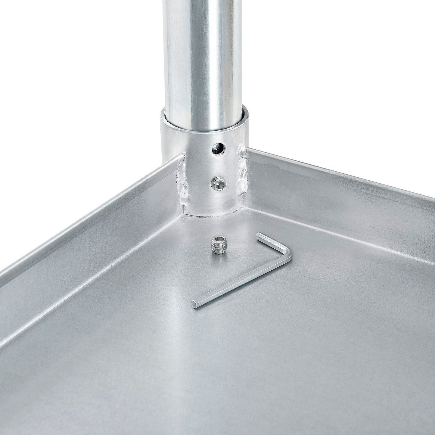 Global Industrial 430 Stainless Steel Table, 72"W x 30"D, Undershelf, 2" Backsplash (GLB - 319061) - SchoolOutlet