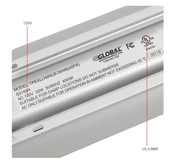Global Industrial Aluminum LED Light Kit For Workbenches, 48"W (GLB - 319403) - SchoolOutlet