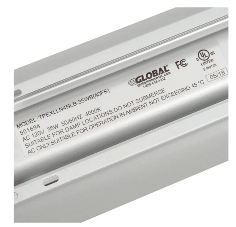 Global Industrial Aluminum LED Light Kit For Workbenches, 48"W (GLB - 319403) - SchoolOutlet