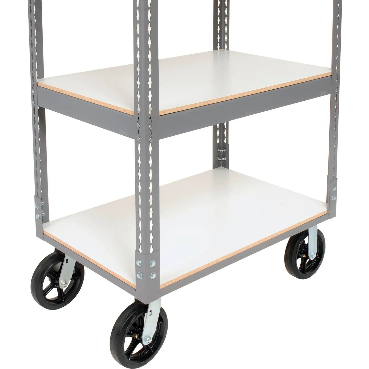 Global Industrial Boltless Shelf Truck w/4 Shelves & Rubber Casters, 36"L x 24"W x 68"H, Gray (GLB - 330417) - SchoolOutlet