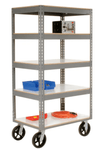 Global Industrial Boltless Shelf Truck w/5 Shelves & Rubber Casters, 36