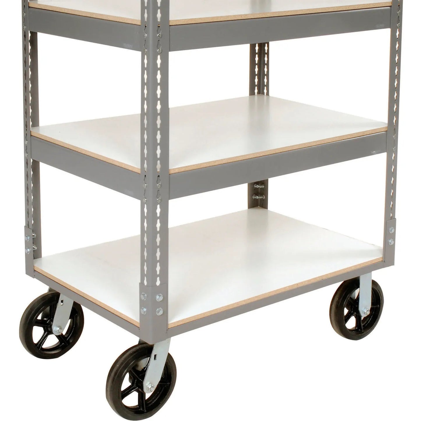 Global Industrial Boltless Shelf Truck w/5 Shelves & Rubber Casters, 36"L x 24"W x 68"H, Gray (GLB - 330420) - SchoolOutlet