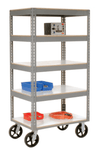 Global Industrial Boltless Shelf Truck w/5 Shelves & Rubber Casters, 36