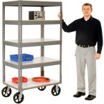 Global Industrial Boltless Shelf Truck w/5 Shelves & Rubber Casters, 36