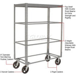 Global Industrial Boltless Shelf Truck w/4 Shelves & Rubber Casters, 48