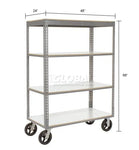 Global Industrial Boltless Shelf Truck w/4 Shelves & Rubber Casters, 48