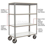 Global Industrial Boltless Shelf Truck w/4 Shelves & Rubber Casters, 48