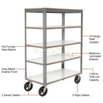 Global Industrial Boltless Shelf Truck w/5 Shelves & Rubber Casters, 48
