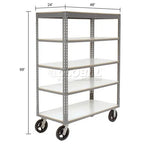 Global Industrial Boltless Shelf Truck w/5 Shelves & Rubber Casters, 48