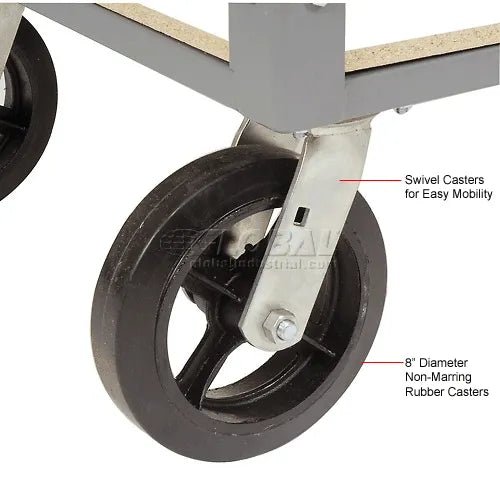 Global Industrial Boltless Shelf Truck w/5 Shelves & Rubber Casters, 48"L x 24"W x 68"H, Gray (GLB - 330426) - SchoolOutlet