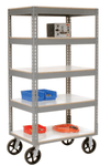 Global Industrial Boltless Shelf Truck w/5 Shelves & Rubber Casters, 48