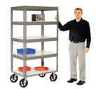 Global Industrial Boltless Shelf Truck w/5 Shelves & Rubber Casters, 48