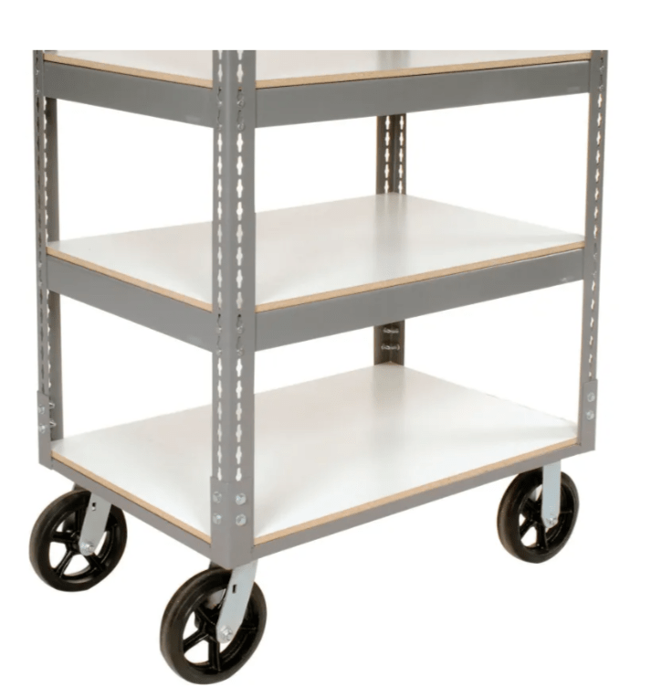 Global Industrial Boltless Shelf Truck w/5 Shelves & Rubber Casters, 48"L x 24"W x 68"H, Gray (GLB - 330426) - SchoolOutlet
