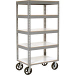 Global Industrial Boltless Shelf Truck w/5 Shelves & Rubber Casters, 48