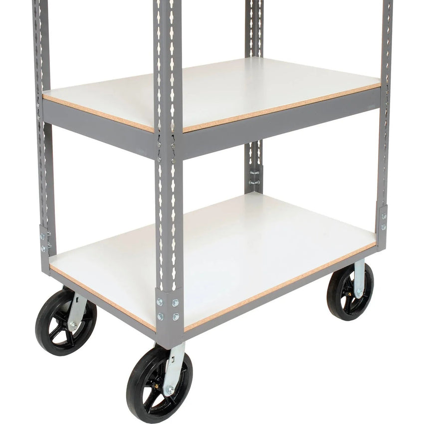 Global Industrial Boltless Shelf Truck w/4 Shelves & Rubber Casters, 60"L x 24"W x 68"H, Gray (GLB - 330429) - SchoolOutlet