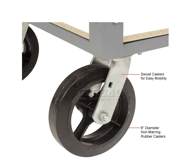 Global Industrial Boltless Shelf Truck w/4 Shelves & Rubber Casters, 60"L x 24"W x 68"H, Gray (GLB - 330429) - SchoolOutlet