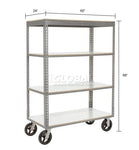 Global Industrial Boltless Shelf Truck w/4 Shelves & Rubber Casters, 60
