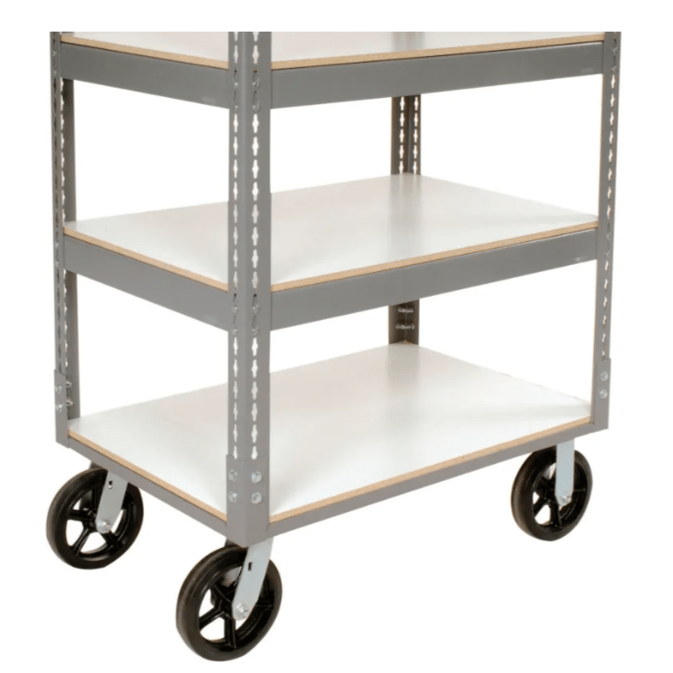 Global Industrial Boltless Shelf Truck w/4 Shelves & Rubber Casters, 60"L x 24"W x 68"H, Gray (GLB - 330429) - SchoolOutlet
