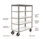 Global Industrial Boltless Shelf Truck w/4 Shelves & Rubber Casters, 60