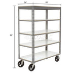 Global Industrial Boltless Shelf Truck w/5 Shelves & Rubber Casters, 60