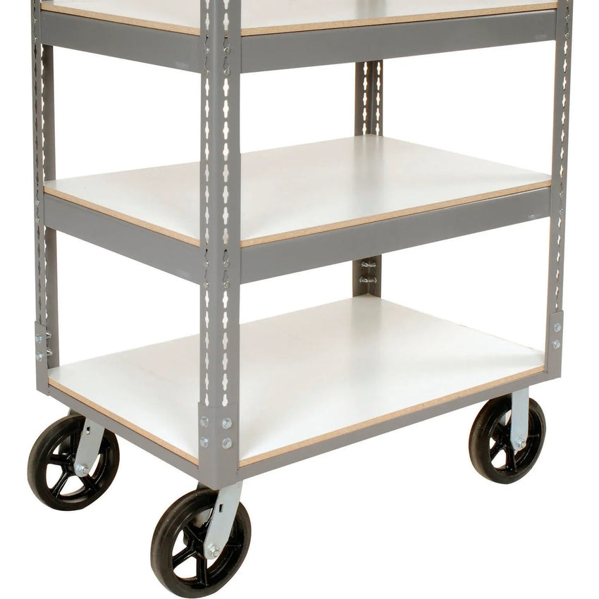 Global Industrial Boltless Shelf Truck w/5 Shelves & Rubber Casters, 60"L x 24"W x 68"H, Gray (GLB - 330432) - SchoolOutlet