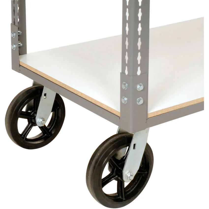 Global Industrial Boltless Shelf Truck w/5 Shelves & Rubber Casters, 60"L x 24"W x 68"H, Gray (GLB - 330432) - SchoolOutlet