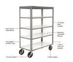 Global Industrial Boltless Shelf Truck w/5 Shelves & Rubber Casters, 60