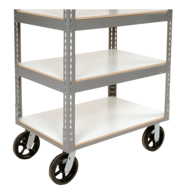 Global Industrial Boltless Shelf Truck w/5 Shelves & Rubber Casters, 60"L x 24"W x 68"H, Gray (GLB - 330432) - SchoolOutlet