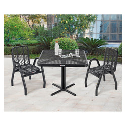 Global Industrial Outdoor Dining Set 36" Square x 29"H Table & 4 Chairs Black (GLB-348119BK)