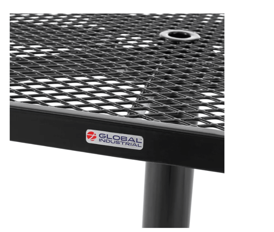 Global Industrial Outdoor Dining Set 36" Square x 36"H Table & 4 Chairs Black (GLB - 348120BK) - SchoolOutlet