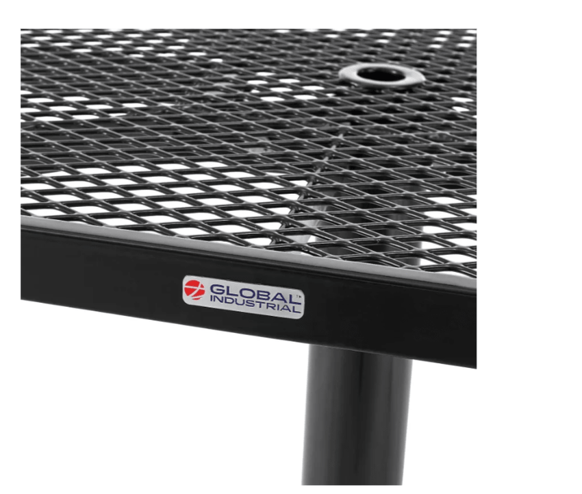 Global Industrial Outdoor Dining Set 36" Square x 36"H Table & 4 Chairs Black (GLB - 348120BK) - SchoolOutlet