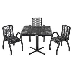 Global Industrial Outdoor Dining Set 36" Square x 36"H Table & 4 Chairs Black (GLB-348120BK)